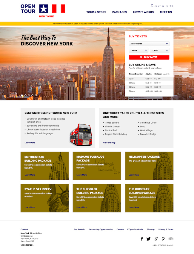 website homepage design