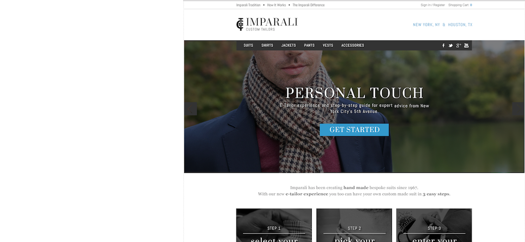 ecommerce website design men's fashion