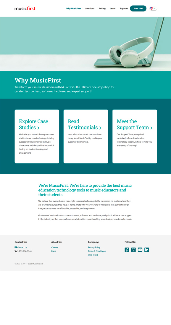 why musicfirst web design