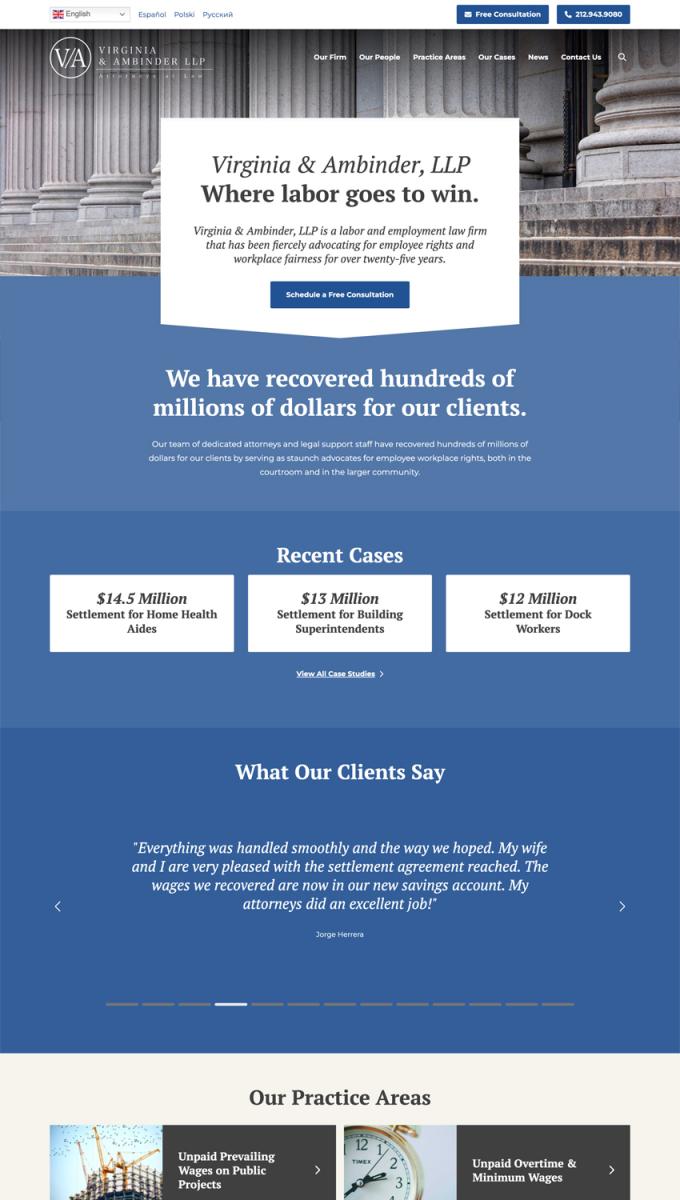 Law Firm Website Design Homepage 